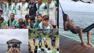 El mediocampista argentino Matías Garrido se fue a pasar unos días de vacaciones en Roatán y aparte de disfrutar las bellezas de las playas, compartió con niños de ese sector.