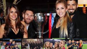 Tras conseguir la estrella número 26 de La Liga los jugadores del Barcelona celebraron junto a sus parejas el logro. Shakira y Antonela sorprendieron dándose un gran abrazo.