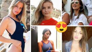 Ellas son las novias y esposas de los futbolistas del Atlético-Barcelona. Partido que definirá al próximo campeón de la liga española.