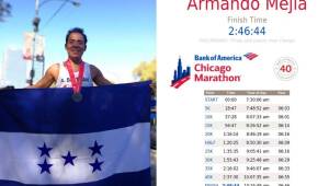 Armando Mejía puso el nombre de Honduras en alto en la competencia de la Maratón de Chicago y rompió su marca personal.