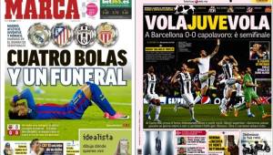 En las portadas de hoy Barcelona no logro la remontada contra el muro defensivo de la Juventus y queda fuera la champions y verá la final de Cardiff en televisión; el viernes a las 5 de la mañana se definirá las llaves de las semifinales.