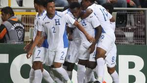 Los jugadores de la Selección Sub-20 de Honduras celebraron a lo grande el triunfo ante Panamá.