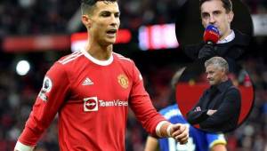 Cristiano Ronaldo salió molesto tras el empate del Manchestr United, partido en el que comenzó como suplente.