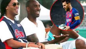 Kobe Bryant compartió unos minutos con Messi gracias a Ronaldinho en Estados Unidos.