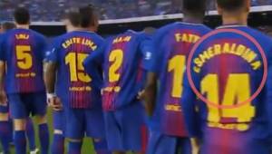 Los jugadores del Barcelona lucieron el nombre de sus madres en sus camisetas.