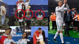 El jugador del Real Madrid, tras el partido ante el Liverpool, celebró a solas con los suyos.
