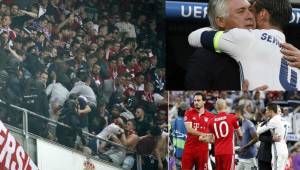 Te mostramos lo que no viste por televisión del espectacular partido entre Real Madrid y Bayern Munich. Sergio Ramos y CR7 fueron a buscar a Ancelotti y la policía tuvo bronca con la barra alemana.