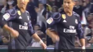 Las cámaras captaron el momento cuando Cristiano insinuaba que el Celta estaba pagado.