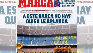 La polémica portada que Diario Marca dedica este lunes al FC Barcelona y no al Real Madrid.