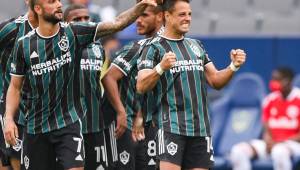 El mexicano arrancó la temporada 2021 de la MLS encendido y este domingo se despachó un hat-trick en el triunfo ante New York Red Bulls. Foto AFP