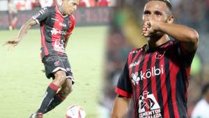 Los hondureños Henry Figueroa y Alexander López, fueron titulares anoche en el triunfo del Alajuelense sobre San Carlos y jugarán la final. Fotos cortesía EXTRA