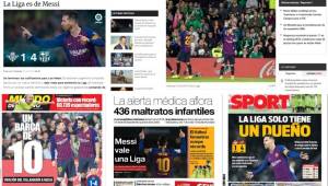 El astro argentino le regaló una nueva victoria al Barcelona con una gran exhibición de la 'Pulga' que marcó un hattrick en el partido. Aquí te dejamos las portadas de los diarios más importantes del mundo sobre Messi.