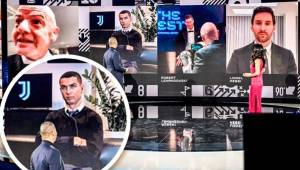 Cristiano Ronaldo, en el momento del anuncio del ganador de premio The Best 2020 que quedó en manos de Lewandowski.