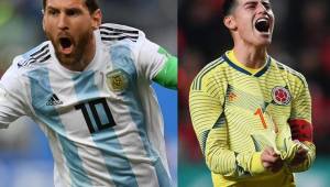 Argentina y Colombia prometen un tremendo partido en donde James Rodríguez y Messi apuntan a ser las figuras.