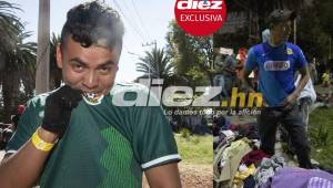 En la caravana se terminó la eterna rivalidad entre Honduras y México. Este catracho hasta besa el escudo de la selección azteca. Algo que jamás nos pudimos imaginar.