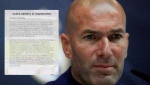 Zidane publica la carta completa donde se despide de todos los hinchas del Real Madrid.