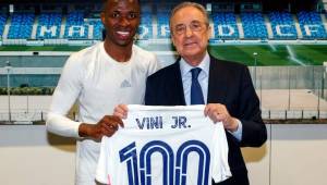 Vinícius ha superado los 100 partidos con el Real Madrid y desde que Florentino Pérez lo fichó en 2018.