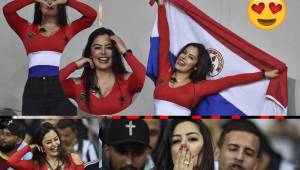 La hermosa modelo paraguaya estuvo en el Argentina-Paraguay que terminó en empate en el estadio Mineira. ¡Larissa se robó el show!.