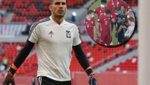 Nauel Guzmán le reclamó a Lewandowski cuando cayó contra el Bayern en la final del Mundial de Clubes.