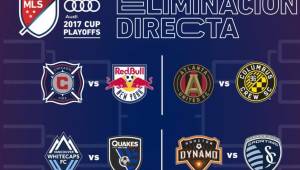 Los partidos de eliminación directa en los playoffs de la MLS comienzan el miércoles con los primeros dos partidos y los siguientes son el jueves.