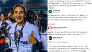 Diana González fue la artífice del primer título del América femenil, solo tenía 26 años y la madrugada de este sábado se anunció su muerte.