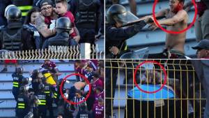 El clásico de Costa Rica entre Saprissa y Alajuelense se tuvo que detener por un momento luego de que hinchas empezaran a pelear entre ellos y luego con la policía.