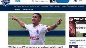 El Vancouver Whitecaps de la MLS anunció en su página de internet la llegada del hondureño Michael Chirinos. Foto DIEZ