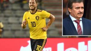 El entrenador de Costa Rica, Óscar 'Machillo' Ramírez, no se acordaba quien era el jugador bélgica con la camisa 10, el del Chelsea, Eden Hazard. Fotos AFP