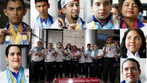 Felices y contentos regresaron los atletas especiales hondureños después de tener una brillante actuación en Abu Dabi. Fotos: Johny Magallanes
