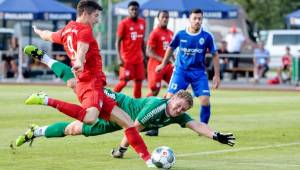 Lewandowski marcó cuatro goles en este partido de preparación.