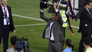 Luis Enrique en su partido 180 con Barcelona consiguió la Copa del Rey y su triunfo número 137. Empató 22 y ha perdió 21. Fotos AFP