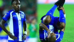 Alberth Elis, Romell Quioto y Ovidio Lanza, delanteros de Honduras, no pudieron anotarle ni a Guayana Francesa en esta Copa.