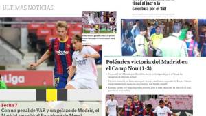 Esto es lo que dice la prensa mundial luego del triunfo del Real Madrid sobre Barcelona en la liga española. Messi es protagonista tras el duelo.