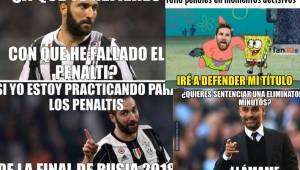 Gonzalo Higuaín es el gran protagonista de los memes pese a que metió dos goles para la Juventus, pero falló un penal y no lo perdonaron.