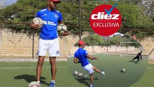 Donis Escober, exjugador de Olimpia, ahora es preparados de porteros en la reserva del equipo merengue, un reto que tomó por el cariño que le tiene al club. FOTOS: Ronal Aceituno.