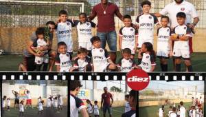 El futbolista hondureño Brayan Beckeles, tuvo un gesto especial este martes con los niños de la Academia Pro Soccer de su colega de profesión Marcelo Canales.