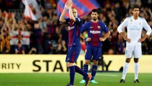 Iniesta disputó su último Clásico ante el Real Madrid.