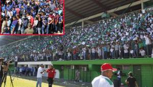 Los aficionados del Platense y Motagua colmaron el estadio Excélsior de Puerto Cortés en la gran final del torneo Apertura. Fotos DIEZ