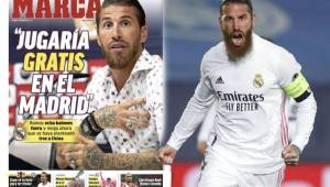 En mayo de 2019, Sergio Ramos aseguró que jugaría de gratis en el Real Madrid, palabras que se reflejarían en la portado del diario español, MARCA. Este miércoles se anunció su salida.