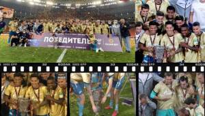 El Zenit San Petersburgo, que ya se había proclamado campeón de la liga rusa, firmó el doblete nacional al conquistar este sábado la Copa de Rusia, cuyo trofeo terminó dañando poco después de levantarlo.