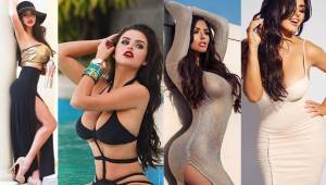 Abigail Ratchford cambió la canchas de fútbol por estar posando frente a las cámaras.