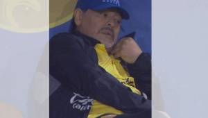 Diego Maradona fue captado utilizado su celular en pleno partido de Dorados.