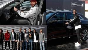 Audi entregó hoy un auto a cada miembro de la plantilla del primer equipo del Real Madrid. Todos son de lujo.