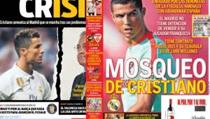 Estas son las portadas de los medios españoles sobre el tema de Cristiano Ronaldo.