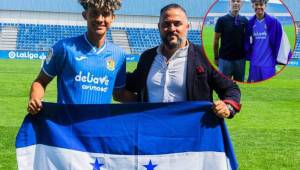 Mediocampista hondureño Héctor Martínez se olvida del Leganés y es nuevo jugador del Fuenlabrada de la Segunda División de España. En su presentación compartió con un invitado de lujo.