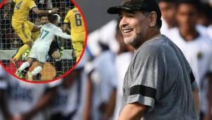 Maradona se refirió al penal que le pitaron a favor del Real Madrid contra la Juventus.