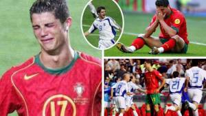 Angelos Charisteas, desconocido delantero griego, provocó un tremendo llanto en Cristiano Ronaldo tras dar el batacazo en la final de la Eurocopa 2004 en Portugal.
