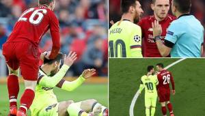 Robertson protagonizó un roce con Messi durante el Liverpool-Barcelona de la edición pasada en la Liga de Campeones.