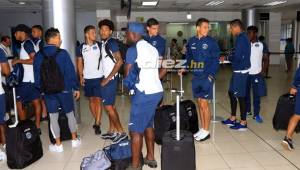 Los jugadores del Motagua antes de viajar a Belice para el juego contra Belmopan Bandits. Foto Ronald Aceituno