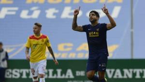 Jona Mejía celebrando su gol ante el Mallorca.